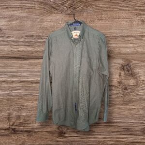 NWOT GH Bass‎ Vintage Weejuns Oxford Green Shirt - 16, 34/35 - Green USA Made.